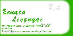 renato lisznyai business card